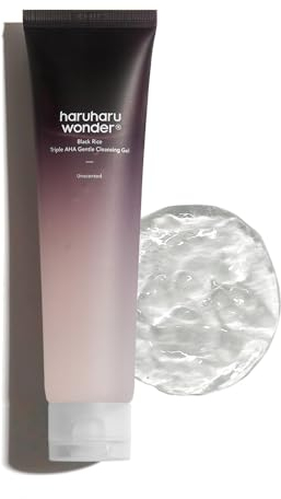 haruharu wonder Black Rice Triple AHA Gentle Cleansing Gel, Hydrating Cleansing gel, Gentle exfoliating, Vegan, Travel essentials, Korean Skincare, 100ml