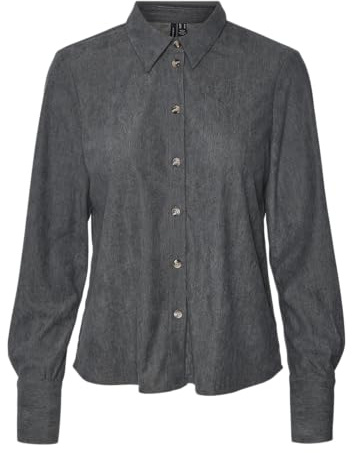 VERO MODA Damen Vmbina Bibi Ls Shirt WVN Ga Langarmbluse, Balsam Green, Small