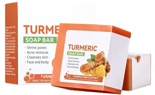 Natürliche Kurkuma Seife, 100g Gesichtsseife Für Empfindliche Haut, Natürliches Seifenstück, Handgefertigte Bio Seife