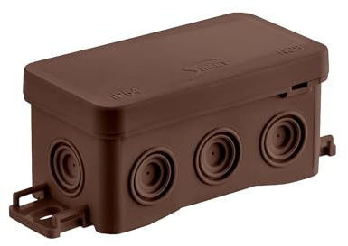 SIMET Anschlussdose FASTBOX&HOOK, halogenfrei, selbstverlöschend, UV-beständig, IP54, mit Einhängemöglichkeit HNS (brown 45 x 85 x 40 mm, 1 Stück)