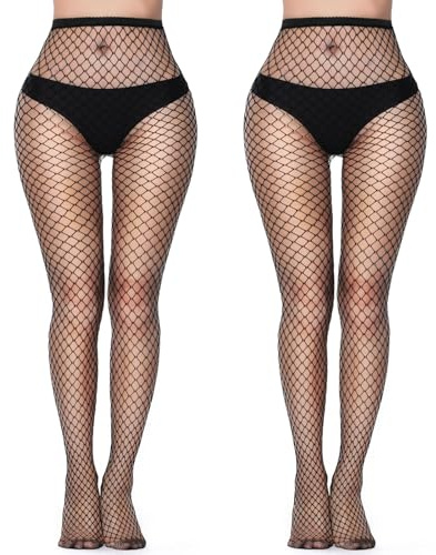 PROPOG Calze a Rete Donna Nero, Collant Donna Vita Alta Calze Donna Sexy (2 Tipi - Taglia Unica)
