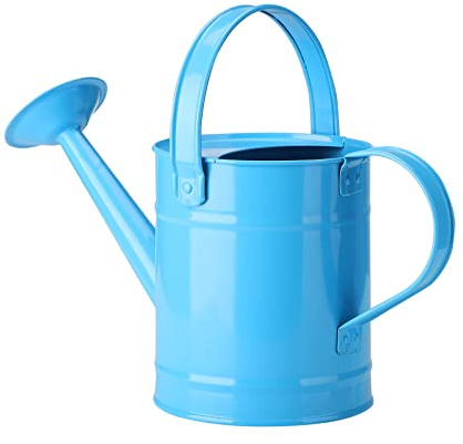 Xnferty Arrosoir en Métal, Petit Arrosoir de 1,5 L avec Deux Poignées en Fer pour Jardinage, Bouilloire D'arrosage Légère et Portable, Seau D'arrosage pour Jardin, Intérieur, Extérieur,(Bleu)