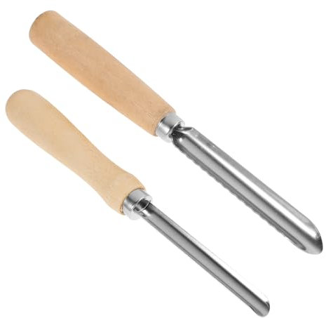 FUNOMOCYA 2pezzi Strumenti Rimuovi Torsolo Inossidabile con Manico Rimuovi Nocciolo da Frutta e Pere con Opzioni Seghettate e Non Seghettate Utensili da Cucina Pratici e Facili Pulire