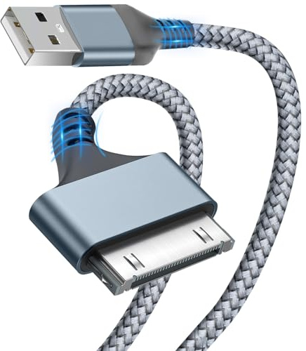 Critin USB-auf-30-Pin-Ladekabel, 10FT Geflochtenes Nylon-Kabel | Kompatibel mit iPhone 4/4s, iPad 1-3, iPod Touch/Classic (Robust, Schnellladung)