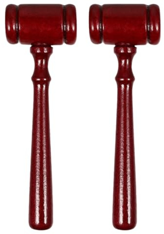 TOYANDONA Martillo de juez, martillo de juez, mazo de juez, accesorio de disfraz, mini mazo de madera para juez, martillo para juez, mini mazo de subasta, mazo de jueces