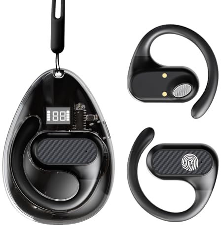 Xmenha Open Ear Wireless Earbuds Bluetooth 5.4 with Ear Hooks Running Cycling Gym Headphones Over Ear Sports Earphones Bluetooth Wireless Air Conduction Headphones for iPhone Android Runners Fitness