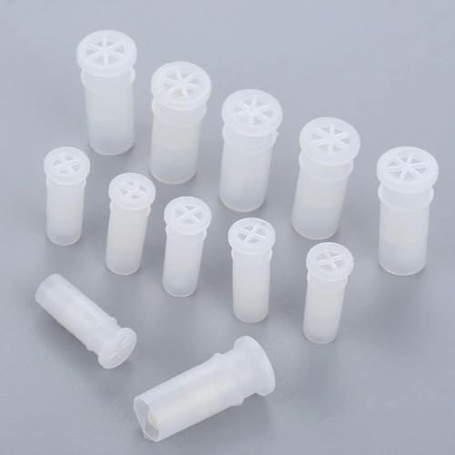 Gowxs 100 Pcs White Toy Noise Makers Insert Squeakers, Plastic Dog Squeaky Toy Whistles, Dog Squeak Toys Insert Replacements DIY Accessories Pet Supplies(15.5x4.8mm)