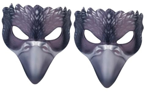 VALICLUD Masque Corbeau Demi-Visage En Pu Et Eva Pour Halloween SoiréE DéGuiséE FêTe ThèMe Animaux Accessoire Original 9.8X8.3 Pouces