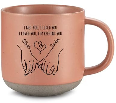 Tazza Personalizzata Regalo San Valentino per Lui e Lei - Mug Tazza di Ceramica con Nome & Testo, Regali di Coppia Ideale per Compleanno, Anniversario, Natale, Amore Romantico (Rosa)