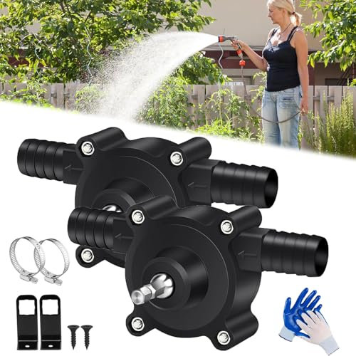 Portable Electric Drill Pump, Hand Pump Water Drill Transfer Pump, Electric Drill Pump Set, Self-Priming Transfer Pump, Small Self Priming Transfer Pump for Home (2 Pcs)