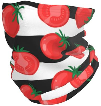 Halsmanschette, weicher Gesichtsschutz, Nackenwärmer, Halbmaske, Schal, Sturmhaube,Rote Tomaten mit Streifen