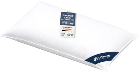 Gänsedaunenkissen 40x80 cm, First Class 3-Kammer Kissen, Made in Germany | 100% Gänsedaunen (Außen), für Allergiker geeignet, für Rücken- & Seitenschläfer, 100% Baumwolle, OEKO-TEX STANDARD 100