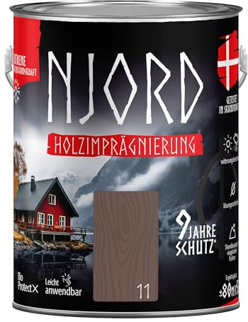 Njord Holzschutz 5L Holzimprägnierung Holzfarbe (11) Wikingerboot Wetterfest Dauerhafter Schutz Holzlack Schutzlack Holzlasur