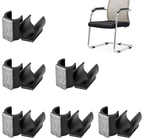 Gotetiso 12 Stück Stuhlgleiter Freischwinger Möbelgleiter Filzgleiter für Schwingstühle Kunststoff Stuhlpolster Bodenschongleiter Klemmschalengleiter mit Geräuschdämpfender Filzgleitfläche