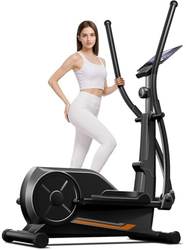 UMAY Velo Elliptique Appartement, 8 Niveaux de Résistance Vélo Elliptique Magnétique, Écran LCD, Support pour Tablette, Vélo Elliptique Silencieux Domestique, 149KG Porteur