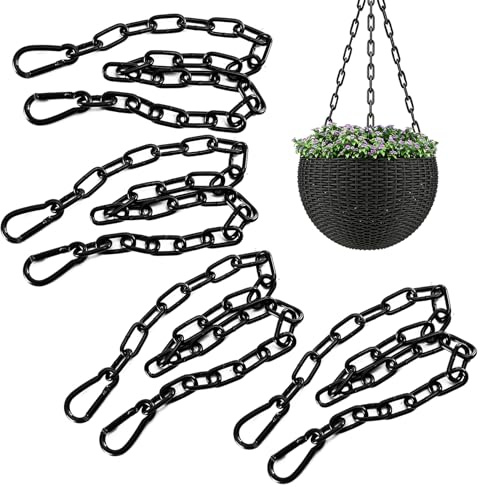 4 Stück Edelstahlkette mit Karabiner, 0,5 Meter Edelstahl Ketten 3mm Kettenglieder, Metallkette zum Aufhängen Gliederkette Edelstahl Kette für Zauntore,Gartentore, Käfigtore für Haustiere (Schwarz)