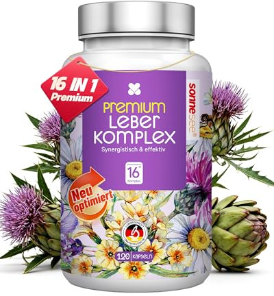 Sonnesee Premium Leber Komplex 16-in-1 hochdosiert mit Mariendistel Artischocke Alpha-Liponsäure Cholin Curcuma 120 Kapseln vegan für die Leber Testsieger