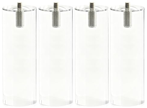 Bordben i akryl, Akryl Möbelben Transparent Paket om 4 Höjd 10-22cm(Height 18cm)