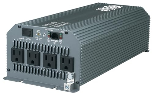 Tripp Lite Power Compact Inverter, 1800W, 12VDC, 120V, 5-15R, 4 Outlets for Automobiles, RVs, Trucks, Fleet & Emergency Vehicles (PV1800HF), Black, 5-15P Input, 5-15R Output