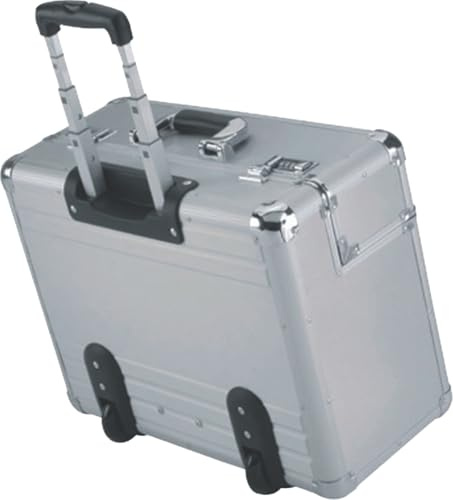 Alumaxx Alu-Pilotenkoffer 48x38x23 cm mit Trolleysystem silber