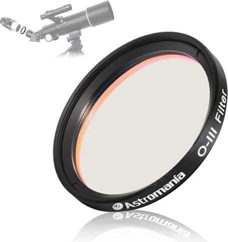 Astromania 2 O-III Filter - Enhances Contrast During Visual Observation of Gaseous and Planetary Nebulae in All Sky Conditions, The Veil, Ring, Dumbbell and Orion Nebula, Among Many Other Objects