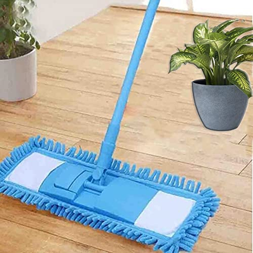 FLAT MICROFIBRE ABSORBENT MOP FLOOR CLEANER SWEEPER DRY WET EXTENDABLE HANDLE