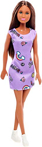 Barbie Fashionista, Muñeca Chic vestido lila, juguete +7 años (Mattel FJF15)