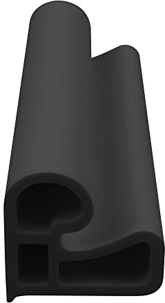 DIWARO® Stahlzargen-Dichtung SZ098 | weiß, schwarz oder grau | 5 lfm für Haus- und Innentüren. Zum Schallschutz und abdichten der Tür. Bestehend aus TPE (Thermoplastischen Elastomer) (schwarz)
