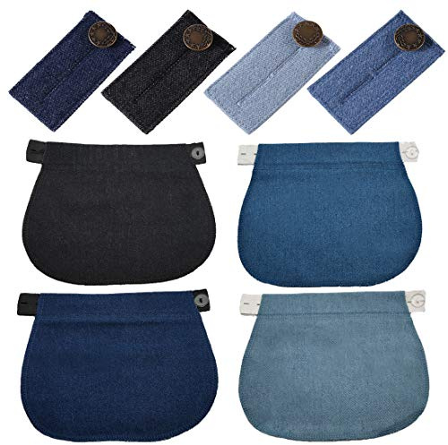Simoda Schwangerschaft Hosenerweiterung Einstellbare Taillen Verlängerung Schwanger Bund Extender Elastisch Schwangerschaft Hosen Extender für Schwangere,8 Stück