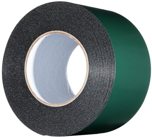 YoiYee Nastro biadesivo in schiuma, 80 mm x 10 m, forte adesivo verde, nastro adesivo per vetri, nastro di montaggio in spugna PE, nero