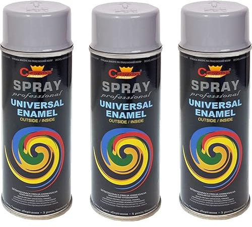 VE-INDUSTRIES Lackspray nach RAL 3er Sparpack Spraydose 400ml Buntlack für Holz, Metall (7001 Silbergrau)