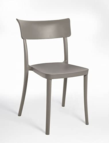 SARETINA Stuhl aus Polypropylen, buntes Design, für den Außenbereich, Esszimmer, Küche und Bar – stapelbar – 9 Farben (4, Schlamm)