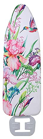 Highdi Housse Table à Repasser 140x50cm, Floral Imprimé 3D Housse de Table à Repasser Rembourrée Contre la Chaleur, Housse de Repassage avec Tissu de Protection (Fleurs Roses,140x50cm)