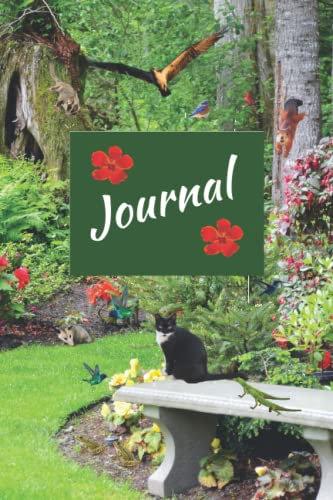 Journal: A Garden Bench And Flowers With Fun Animal Visitors Set The Scene For A Wonderful Journaling Experience