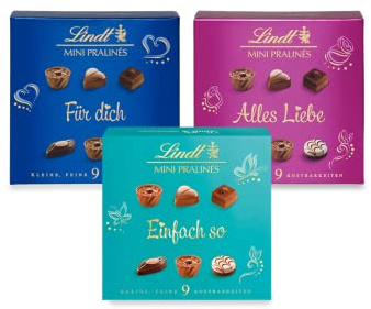 Lindt Schokolade - Mini Pralinés Emotionale Botschaften | 20 x 44 g | Pralinés-Schachtel mit 9 Pralinen in 5 köstlichen Sorten mit und ohne Alkohol | Pralinengeschenk | Schokoladengeschenk
