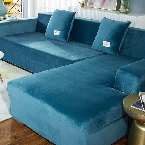 ZZDZW L-Förmige Sofabezug Samt Sofahusse L U Form Rechts Links Couchbezug Sofabezüge Für 1 2 3 4 Sitzer Elastische Couch Bezug Sofa Überzug Ecksofa Sofa Hussen Abdeckung