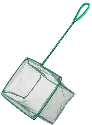 Uniclife 25 cm Aquarium Fish Net with Braided Metal Handle Large Square Net with Soft Fine Mesh Sludge Food Residue Wastes Skimming Cleaning Net for Fish Tanks Small Koi Ponds and Pools