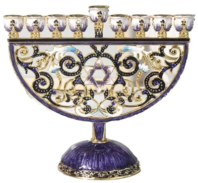 Menorah-Kerzenhalter Mit 9 Zweigen, Legierung 18cm×16cm×7,8cm, Kerzenhalter for Jüdisches Israel, Heiliges Land Jerusalem, Klassische Dekoration for Zuhause, Party, Festival