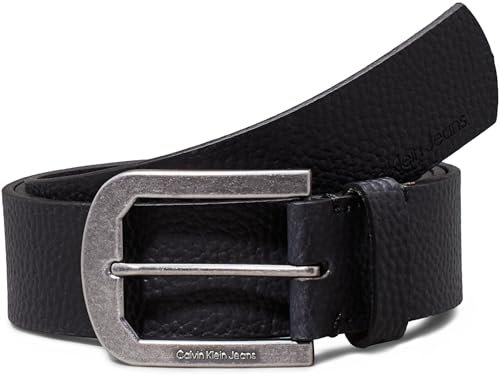 Calvin Klein Jeans Herren Gürtel Classic Pin Buckle Leather Belt aus Leder, Schwarz (Black), 95 cm