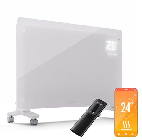 Klarstein Elektroheizung, 2500 W Konvektor Heizung Freistehend & Wandmontage, Energiesparend mit App-Control & Bodenrollen, , Heizkörper Elektrisch mit Thermostat