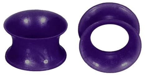 So Scene Ultra Thin Silicone Ear Gauges Ear Skin Flesh Tunnels for Stretched Ears Sold in Pairs (8mm-0G, metallic dark purple)