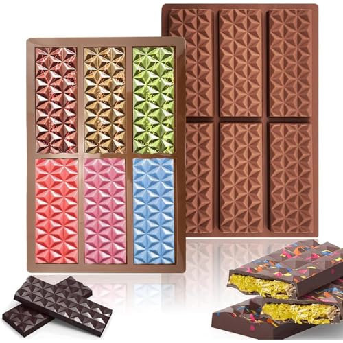 Stampo per cioccolatini | Stampo in silicone per cioccolatini | Stampo per cioccolato Deep Snap – Stampo in silicone per alimenti, motivo alla moda, forma con 6 scomparti per cioccolato ripieno