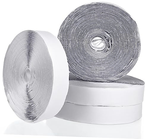 DIYEAH Bandes Auto-agrippantes Adhésives Double Face 2 Cm x 8 M, Lot De 2 Rouleaux Blancs, Rubans De Fixation En Nylon Pour Bricolage, Artisanat Et Couture Polyvalents, Pour Usage Maison Et Atelier