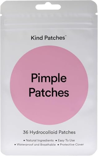 Kind Patches | Pimple Patches | Natural Hydrocolloid Spot Acne Stickers Treatment for Blemish Healing | Waterproof & Breathable Formula | 36 Vegan Patches