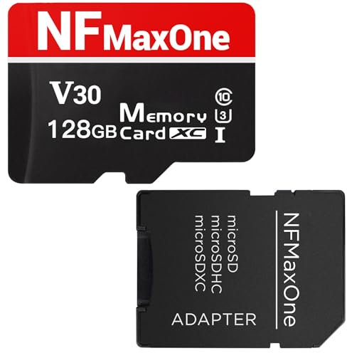 Tarjeta de Memoria MicroSD 128 GB con Adaptador SD – SDXC Clase 10 hasta 100 MB/s – Compatible con 4K, GoPro, Cámara, Dron, Samsung, Teléfono, Tableta, Nintendo DS