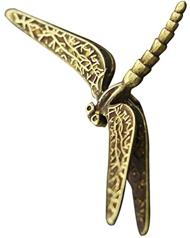 VOSAREA Art Dragonfly Ornaments for Desktop Handmade Brass Dragonfly Decor for Office Table Creative Home Decoration