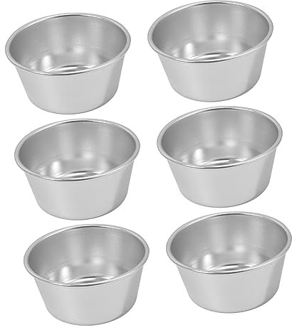 COLLBATH 6stücke Metall Pudding Formen Mehrzweck Kuchenbackformen Eierkuchenform Aluminiumlegierung Hitzebeständig Nonstick Geleeformen Cupcake Pfannen Törtchenformen