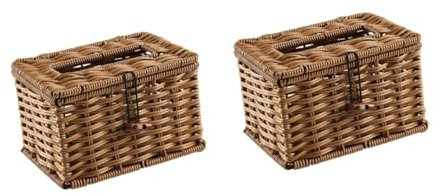 BESTOYARD 2 STK Tissue-Box Storage Boxes aufbwahrungs-Box papierhalter schtekdose Funky künstliche Pflanzen Auto-Serviettenhalter Taschentuchhalter für zu Hause Heimdekoration Plastik Brown