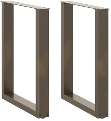 vidaXL Gambe per tavolo da pranzo a forma di U 2 pz in acciaio naturale 70x(72-73) cm