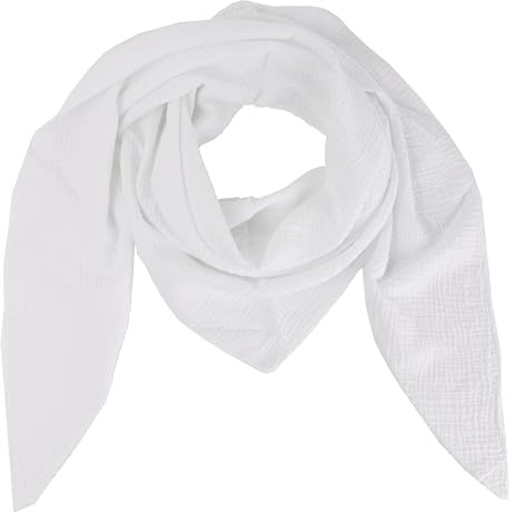 MIRROSI Damen Musselin Halstuch Made in Italy mit Leoprint oder Unifarben – Leichtes Dreieckstuch für Frühling & Sommer, Baumwolle, 200x80 cm